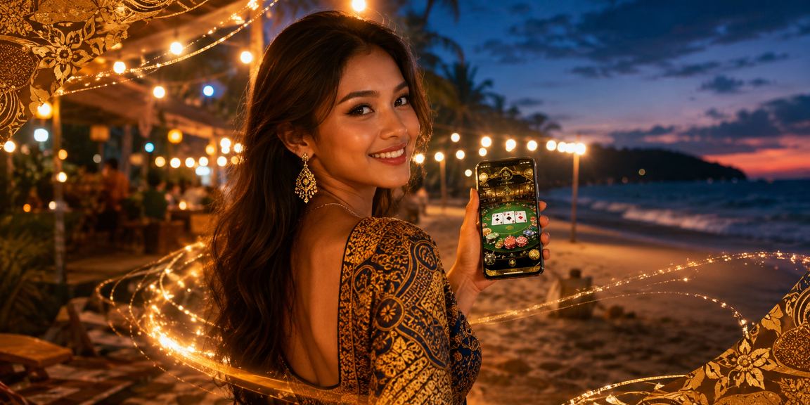 Skrin peranti mudah alih menunjukkan permainan jackpot bertemakan batik Malaysia di fk2